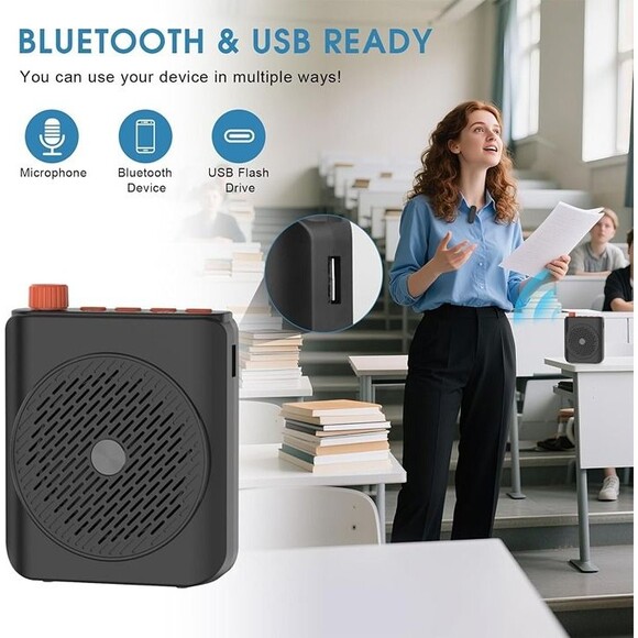 Dual Wireless Microphone Voice Amplifier for Teachers with Magnetic Charging - Picture 3 of 8